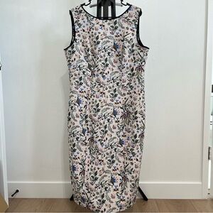 Eva Mendes Size XL New York & Co Dress Floral Jacquard Cocktail Pencil Sheath